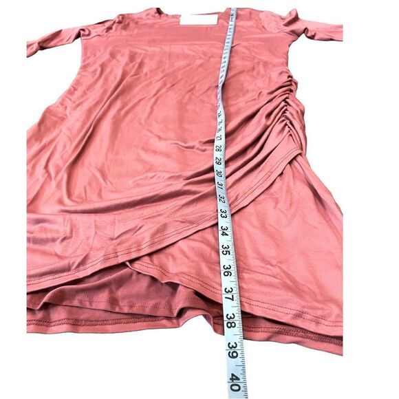 Socialite Long-Sleeve Ruched Dress in Mauve - Picture 7 of 8